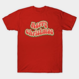 Retro Groovy Merry Christmas Season 80s Santa T-Shirt
